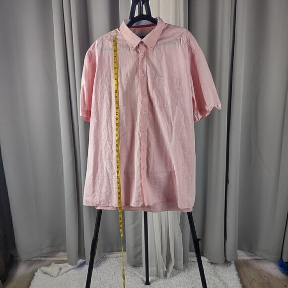 Casa Moda 100% Cotton Pink Pattern Short Sleeve Casual Fit Button Down Size 3XL - Picture 5 of 12
